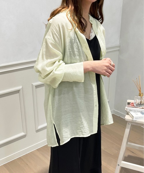 apres jour(アプレジュール)の「シアーバンドカラーシャツ【ZOZOTOWN限定アイテム】(シャツ/ブラウス・レディース・オレンジ/ライトベージュ/ミント/ラベンダー/アイボリー・フリー/X-LARGE)」の15枚目の写真