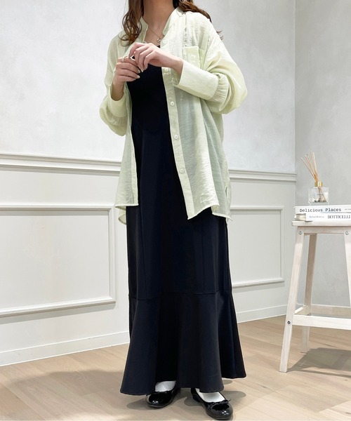 apres jour(アプレジュール)の「シアーバンドカラーシャツ【ZOZOTOWN限定アイテム】(シャツ/ブラウス・レディース・オレンジ/ライトベージュ/ミント/ラベンダー/アイボリー・フリー/X-LARGE)」の18枚目の写真