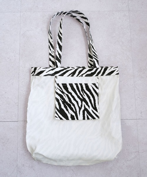ＡＮＤＪ（アンドジェイ）の「ゼブラ柄ヒョウ柄ロゴ刺繍トートバッグ（トートバッグ・レディース・ゼブラ/レオパード・M）」の21枚目の写真