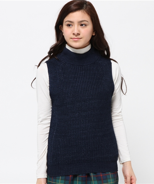 CIAOPANIC（チャオパニック）の「【Ciaopanic】カセ染ニットベスト（ニット/セーター・レディース・ブルー/グレー・FREE）」の3枚目の写真