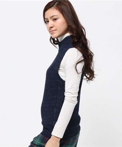 CIAOPANIC（チャオパニック）の「【Ciaopanic】カセ染ニットベスト（ニット/セーター・レディース・ブルー/グレー・FREE）」の4枚目の写真