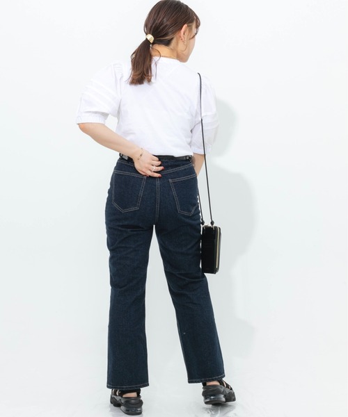 nemne store（ネンネストア）の「ボリューム袖異素材ロゴプリントTシャツ（Tシャツ/カットソー・レディース・オフホワイト/オレンジ/スミクロ・フリー）」の15枚目の写真