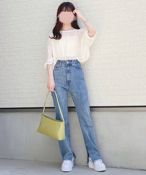 toucher du brise（トゥシェドブリーズ）の「【yuririnコラボ】前開きリボンガーリーブラウス（シャツ/ブラウス・レディース・オフホワイト/ピンク/ベージュ・M）」の15枚目の写真