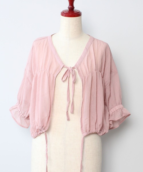 toucher du brise（トゥシェドブリーズ）の「【yuririnコラボ】前開きリボンガーリーブラウス（シャツ/ブラウス・レディース・オフホワイト/ピンク/ベージュ・M）」の16枚目の写真