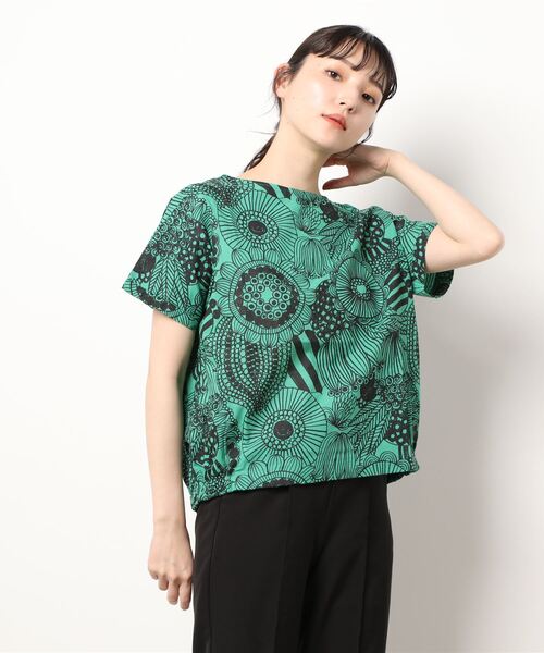 CERCA（チェルカ）の「BD/コットン花柄半袖プルオーバー（シャツ/ブラウス・レディース・ブルー系その他/グリーン/ブルー/ホワイト・MEDIUM）」の3枚目の写真