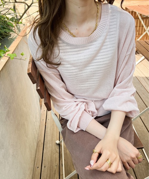 Ambre Ciel（アンブルシエル）の「2WAYシアーカーディガン／【WEB/EC限定商品】（カーディガン/ボレロ・レディース・アイボリー/ライトピンク・FREE）」の6枚目の写真