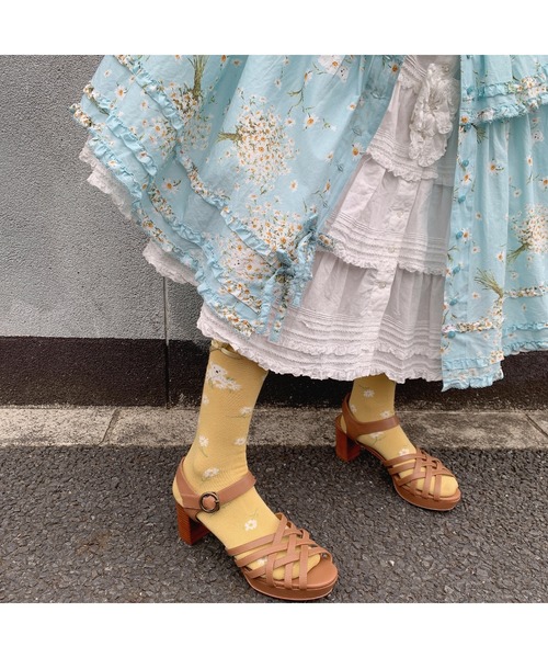 PINK HOUSE（ピンクハウス）の「スマイリーマーガレット柄ソックス（ソックス/靴下・レディース・スカイブルー/レッド/イエロー・フリー）」の3枚目の写真