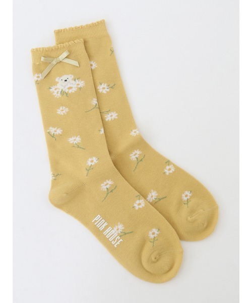 PINK HOUSE（ピンクハウス）の「スマイリーマーガレット柄ソックス（ソックス/靴下・レディース・スカイブルー/レッド/イエロー・フリー）」の7枚目の写真