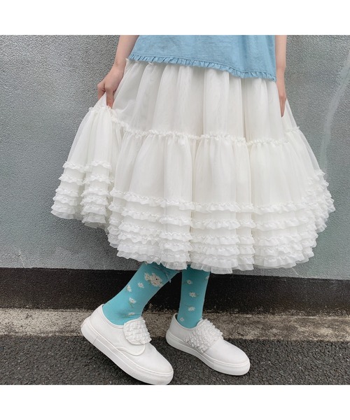 PINK HOUSE（ピンクハウス）の「スマイリーマーガレット柄ソックス（ソックス/靴下・レディース・スカイブルー/レッド/イエロー・フリー）」の4枚目の写真