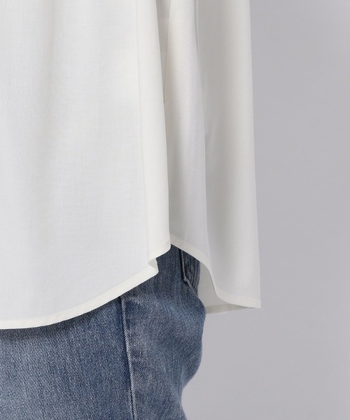 GLOBAL WORK（グローバルワーク）の「さらさらリラックスブラウスフレンチスリーブ/269033（シャツ/ブラウス・レディース・オフホワイト/ブラック/ブラウン/ターコイズブルー・MEDIUM/LARGE）」の9枚目の写真