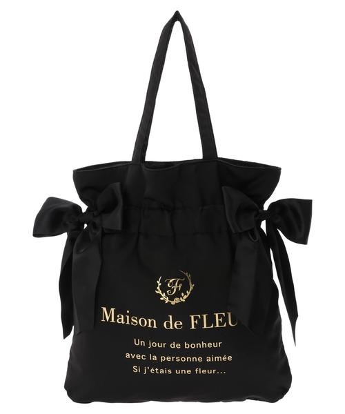 Maison de FLEUR（メゾンドフルール）の「ダブルリボンギャザートートバッグ（トートバッグ・レディース・ブラック/オリーブ/ネイビー/ワインレッド・FREE）」の9枚目の写真