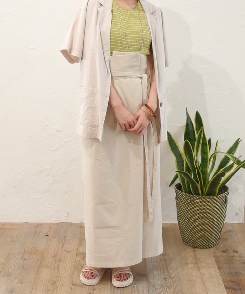 sango(sango)の「ボーダーニットタンクトップ(タンクトップ・レディース・イエロー×グリーン/ベージュ系その他/アッシュグレー・FREE)」の14枚目の写真