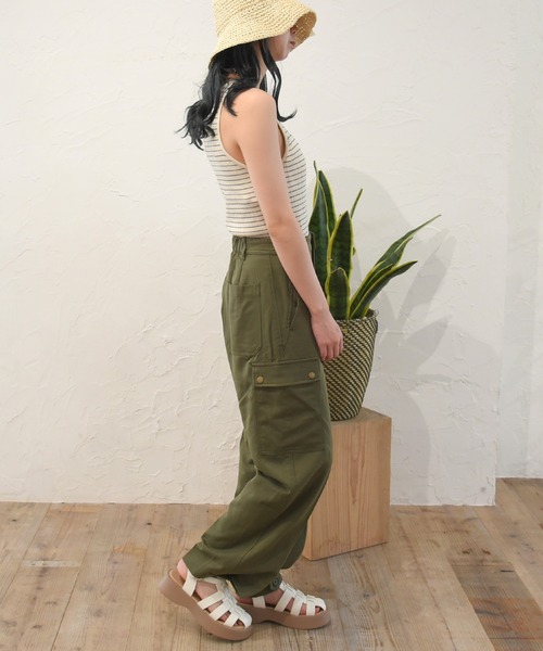 sango(sango)の「ボーダーニットタンクトップ(タンクトップ・レディース・イエロー×グリーン/ベージュ系その他/アッシュグレー・FREE)」の21枚目の写真