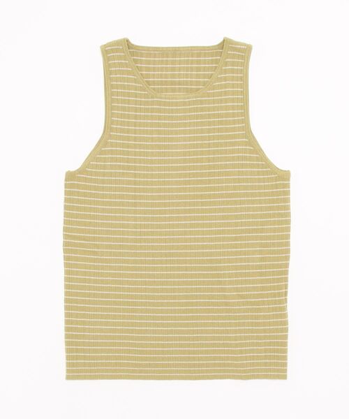 sango(sango)の「ボーダーニットタンクトップ(タンクトップ・レディース・イエロー×グリーン/ベージュ系その他/アッシュグレー・FREE)」の9枚目の写真