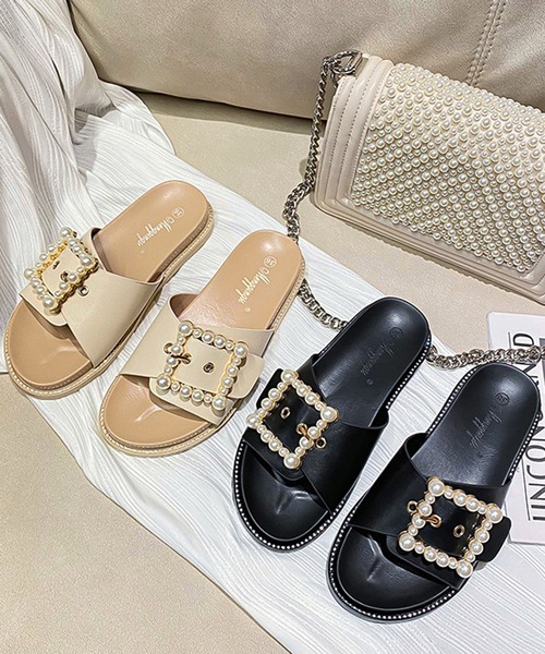 Doula Doula（ドゥーラドゥーラ）の「デザインバックルフラットサンダル（サンダル・レディース・ブラック/ベージュ/ブラック系その他/ブラック系その他2/ベージュ系その他/ベージュ系その他2・S/M/L）」の16枚目の写真