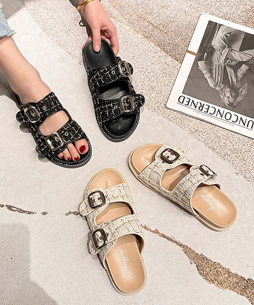 Doula Doula（ドゥーラドゥーラ）の「デザインバックルフラットサンダル（サンダル・レディース・ブラック/ベージュ/ブラック系その他/ブラック系その他2/ベージュ系その他/ベージュ系その他2・S/M/L）」の21枚目の写真