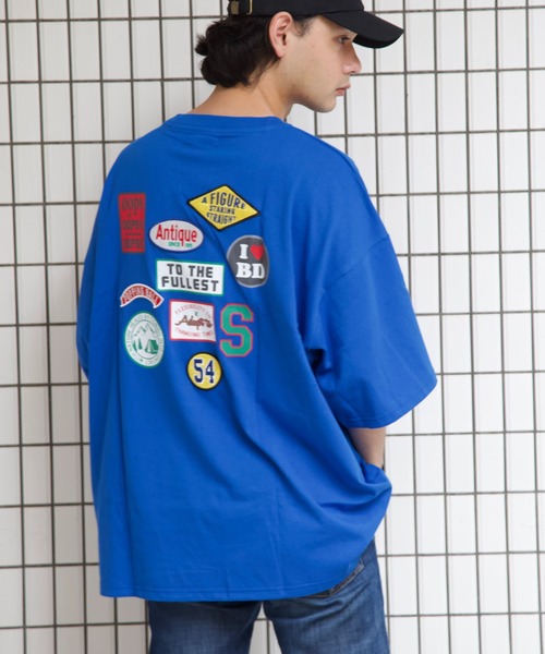 Bling Leads（ブリングリーズ）の「bling leads/ワッペン張付BIGクルーネックTシャツ（Tシャツ/カットソー・メンズ・ブルー/スミクロ/ロイヤルブルー/ホワイト/ダークグリーン・LARGE/MEDIUM）」の5枚目の写真