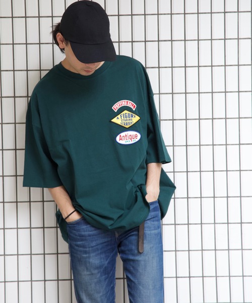 Bling Leads（ブリングリーズ）の「bling leads/ワッペン張付BIGクルーネックTシャツ（Tシャツ/カットソー・メンズ・ブルー/スミクロ/ロイヤルブルー/ホワイト/ダークグリーン・LARGE/MEDIUM）」の3枚目の写真