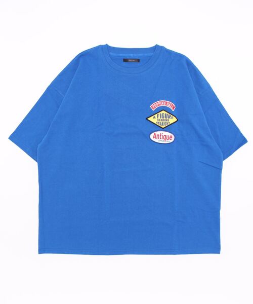 Bling Leads（ブリングリーズ）の「bling leads/ワッペン張付BIGクルーネックTシャツ（Tシャツ/カットソー・メンズ・ブルー/スミクロ/ロイヤルブルー/ホワイト/ダークグリーン・LARGE/MEDIUM）」の14枚目の写真