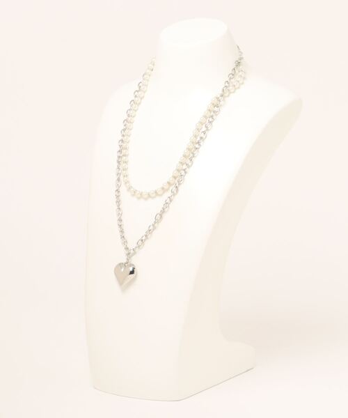 nemne store（ネンネストア）の「【accessory】ハート2連ネックレス（ネックレス・レディース・シルバー・フリー）」の7枚目の写真