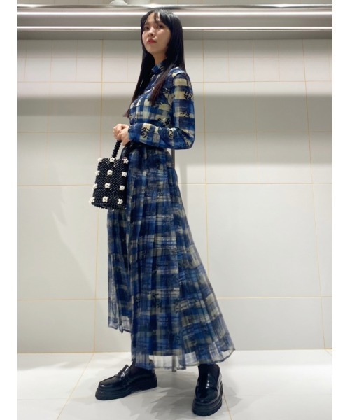 fur fur - furfur フラワーチェックプルオーバー 新品・未使用＊【FURFUR】フラワーチェックプルオーバー-当店