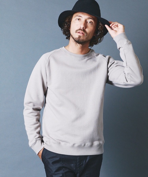 Magine（マージン）の「BACK BRASHED URAKE RAGLAN C/N L/S:裏毛裏起毛 ラグランクルーネック ロングスリーブ 22AW（スウェット・メンズ・ホワイト/ブラック/グレー/グレイッシュベージュ・44/46/48）」の4枚目の写真