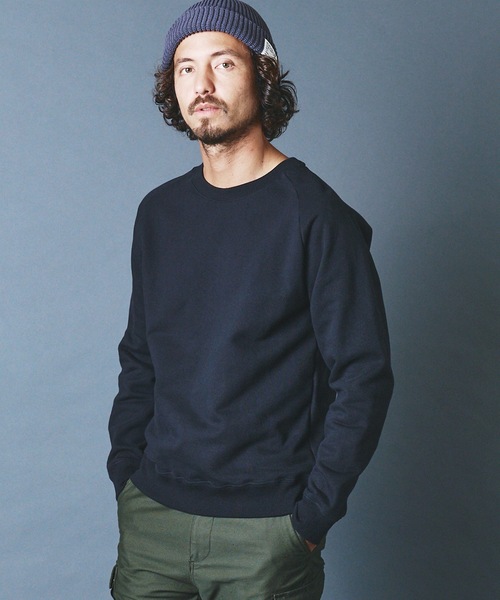 Magine（マージン）の「BACK BRASHED URAKE RAGLAN C/N L/S:裏毛裏起毛 ラグランクルーネック ロングスリーブ 22AW（スウェット・メンズ・ホワイト/ブラック/グレー/グレイッシュベージュ・44/46/48）」の8枚目の写真
