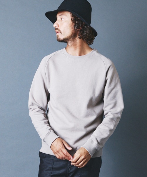 Magine（マージン）の「BACK BRASHED URAKE RAGLAN C/N L/S:裏毛裏起毛 ラグランクルーネック ロングスリーブ 22AW（スウェット・メンズ・ホワイト/ブラック/グレー/グレイッシュベージュ・44/46/48）」の9枚目の写真