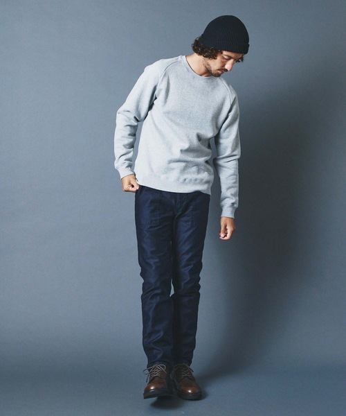 Magine（マージン）の「BACK BRASHED URAKE RAGLAN C/N L/S:裏毛裏起毛 ラグランクルーネック ロングスリーブ 22AW（スウェット・メンズ・ホワイト/ブラック/グレー/グレイッシュベージュ・44/46/48）」の15枚目の写真