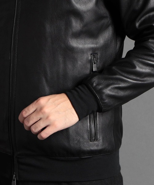 MONSIEUR NICOLE(ムッシュニコル)の「【ex/tra】ラムレザーブルゾン(ブルゾン・メンズ・ブラック/ブルー・SMALL/MEDIUM/LARGE/X-LARGE)」の6枚目の写真