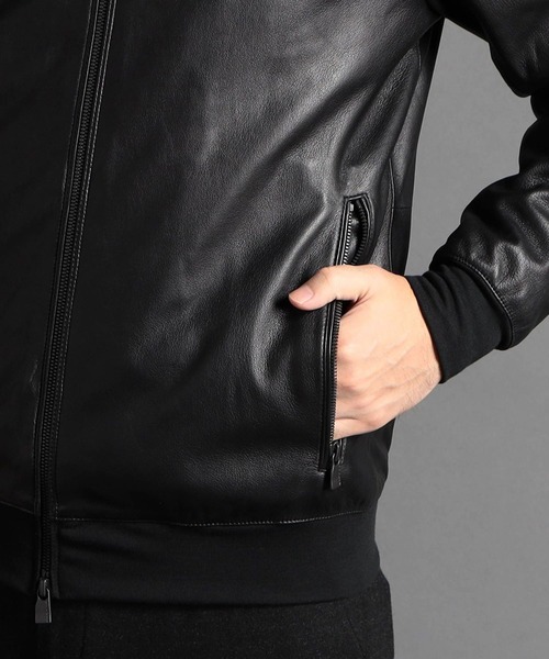 MONSIEUR NICOLE(ムッシュニコル)の「【ex/tra】ラムレザーブルゾン(ブルゾン・メンズ・ブラック/ブルー・SMALL/MEDIUM/LARGE/X-LARGE)」の7枚目の写真