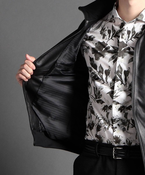 MONSIEUR NICOLE(ムッシュニコル)の「【ex/tra】ラムレザーブルゾン(ブルゾン・メンズ・ブラック/ブルー・SMALL/MEDIUM/LARGE/X-LARGE)」の10枚目の写真