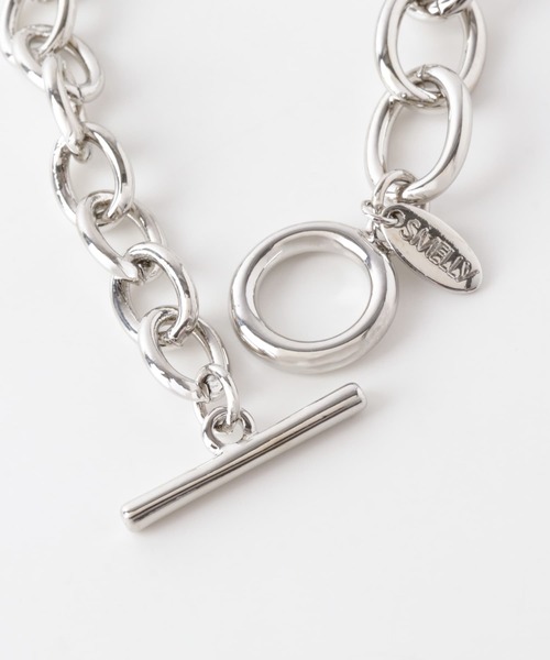 SMELLY（スメリー）の「オーバルチェーンアシメブレスレット（ブレスレット・レディース・シルバー・-）」の6枚目の写真