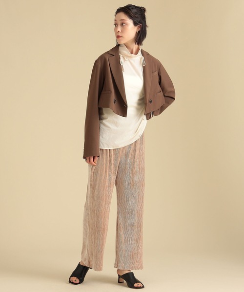 Ray BEAMS（レイビームス）の「Ray BEAMS / コーデュロイ風 ベロア パンツ（その他パンツ・レディース・ベージュ/グリーン・0/1）」の18枚目の写真