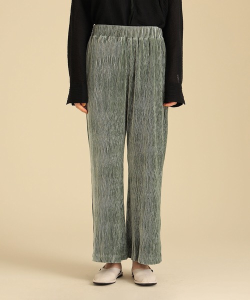 Ray BEAMS（レイビームス）の「Ray BEAMS / コーデュロイ風 ベロア パンツ（その他パンツ・レディース・ベージュ/グリーン・0/1）」の12枚目の写真