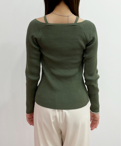 EPIMI E'PIMMY(エピミエピミー)の「キャミレイヤードライクニットプルオーバー(ニット/セーター・レディース・ブラック/オリーブ/アイボリー・MEDIUM)」の18枚目の写真