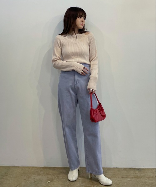 EPIMI E'PIMMY(エピミエピミー)の「キャミレイヤードライクニットプルオーバー(ニット/セーター・レディース・ブラック/オリーブ/アイボリー・MEDIUM)」の7枚目の写真