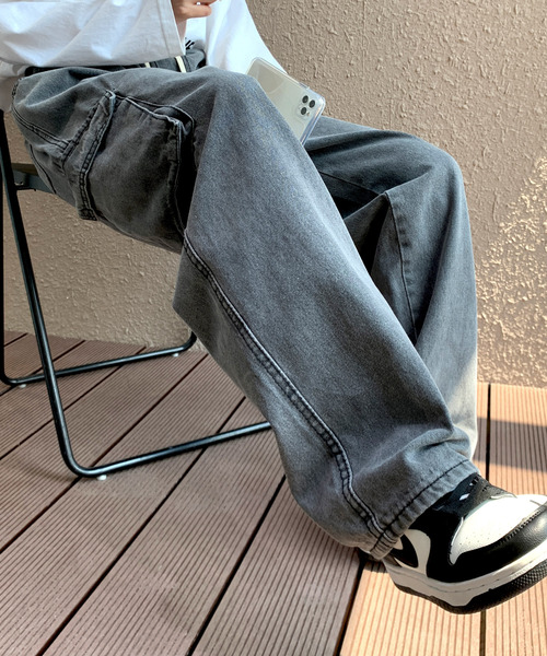 【セール】【neos -addictive design-】ルーズシルエット ビンテージウォッシュ カーゴ デニム パンツ（デニムパンツ）｜neos（ネオス）