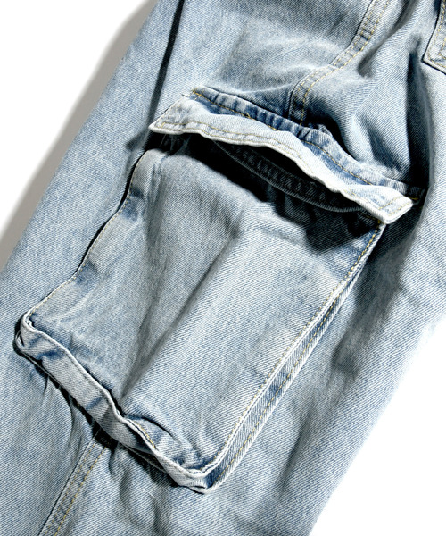 【セール】【neos -addictive design-】ルーズシルエット ビンテージウォッシュ カーゴ デニム パンツ（デニムパンツ）｜neos（ネオス）