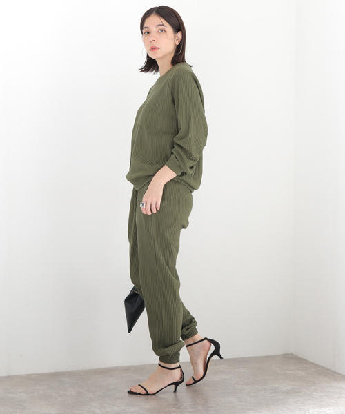 BASERANGE（ベースレンジ）の「【BASERANGE/ベースレンジ】 SWEAT PANTS：パンツ（その他パンツ・レディース・カーキ・X-SMALL）」の4枚目の写真