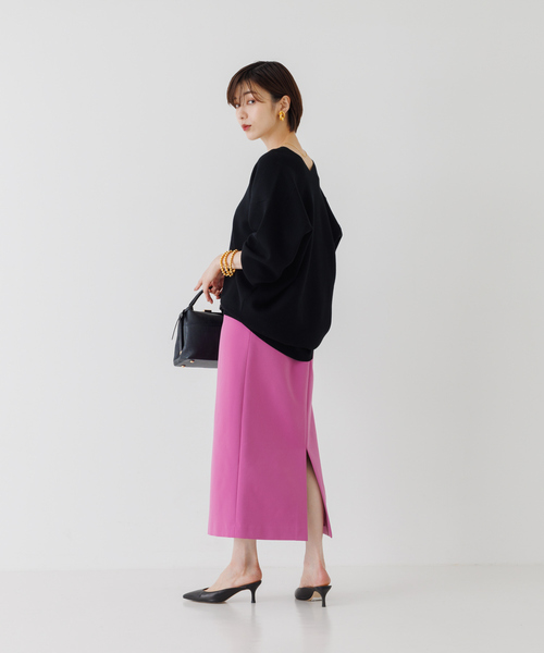 Rouge vif Anna(ルージュヴィフアンナ)の「スムースニットプルオーバー(ニット/セーター・レディース・ブラック/アイボリー/モカ・フリー)」の5枚目の写真