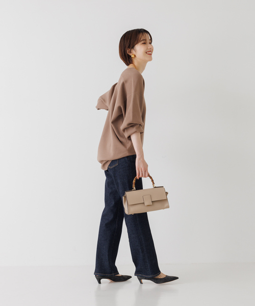 Rouge vif Anna(ルージュヴィフアンナ)の「スムースニットプルオーバー(ニット/セーター・レディース・ブラック/アイボリー/モカ・フリー)」の9枚目の写真