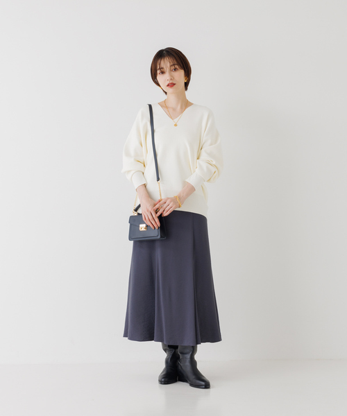 Rouge vif Anna(ルージュヴィフアンナ)の「スムースニットプルオーバー(ニット/セーター・レディース・ブラック/アイボリー/モカ・フリー)」の10枚目の写真