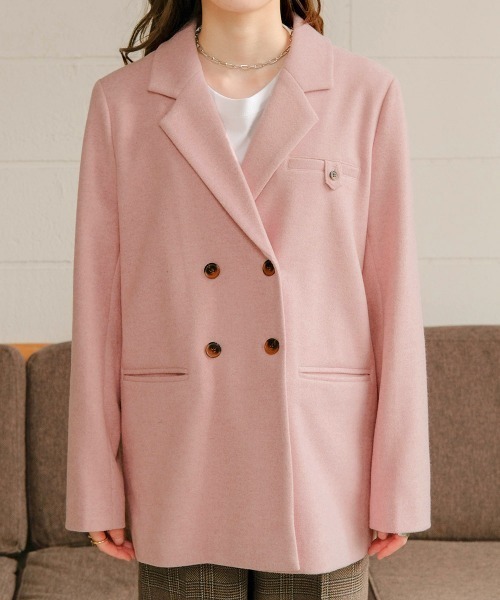 ウールライクストレッチジャケットベージュ Bab（バブ）の「ウールライクストレッチジャケット（テーラード