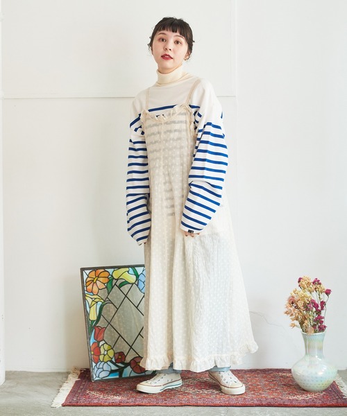 Dot＆Stripes CHILD WOMAN（ドットアンドストライプス　チャイルドウーマン）の「コットン/キュプラカットワーク伊吹染 キャミワンピース（ワンピース・レディース・アイボリー・FREE）」の13枚目の写真