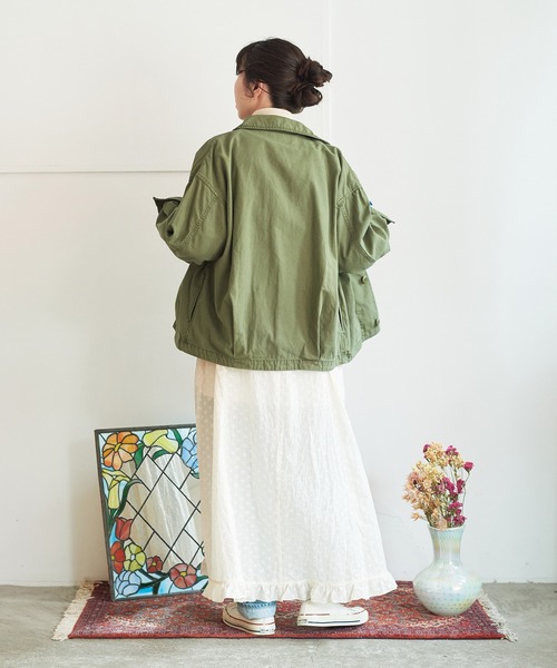 Dot＆Stripes CHILD WOMAN（ドットアンドストライプス　チャイルドウーマン）の「コットン/キュプラカットワーク伊吹染 キャミワンピース（ワンピース・レディース・アイボリー・FREE）」の19枚目の写真