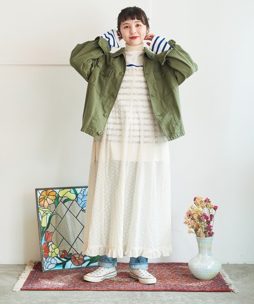 Dot＆Stripes CHILD WOMAN（ドットアンドストライプス　チャイルドウーマン）の「コットン/キュプラカットワーク伊吹染 キャミワンピース（ワンピース・レディース・アイボリー・FREE）」の18枚目の写真