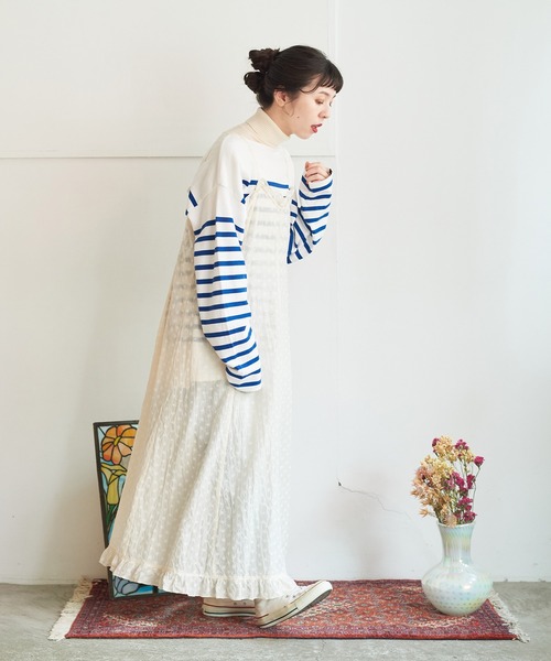 Dot＆Stripes CHILD WOMAN（ドットアンドストライプス　チャイルドウーマン）の「コットン/キュプラカットワーク伊吹染 キャミワンピース（ワンピース・レディース・アイボリー・FREE）」の17枚目の写真