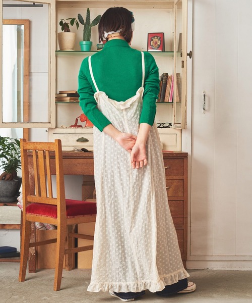 Dot＆Stripes CHILD WOMAN（ドットアンドストライプス　チャイルドウーマン）の「コットン/キュプラカットワーク伊吹染 キャミワンピース（ワンピース・レディース・アイボリー・FREE）」の10枚目の写真