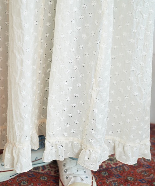 Dot＆Stripes CHILD WOMAN（ドットアンドストライプス　チャイルドウーマン）の「コットン/キュプラカットワーク伊吹染 キャミワンピース（ワンピース・レディース・アイボリー・FREE）」の5枚目の写真